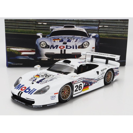 WERK83 PORSCHE 911 3.2L GT1 EVO TEAM PORSCHE AG N 26 24h LE MANS 1997 R.KELLENERS - E.COLLARD - Y.DALMAS - WHITE 1/18