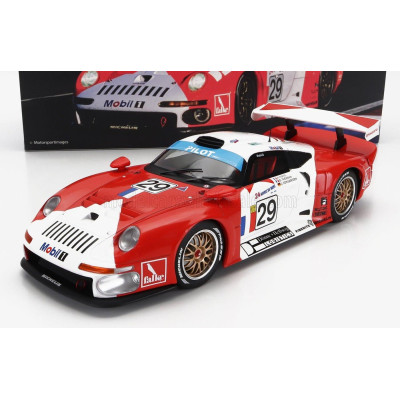 WERK83 PORSCHE 911 GT1 3.2L TURBO TEAM SOCIETE JB N 29 24h LE MANS 1997 A.FERTE - J.VON GARTZEN - O.THEVENIN - RED WHITE 1/18
