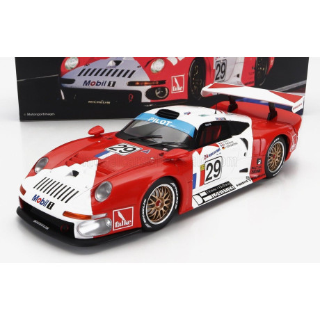WERK83 PORSCHE 911 GT1 3.2L TURBO TEAM SOCIETE JB N 29 24h LE MANS 1997 A.FERTE - J.VON GARTZEN - O.THEVENIN - RED WHITE 1/18
