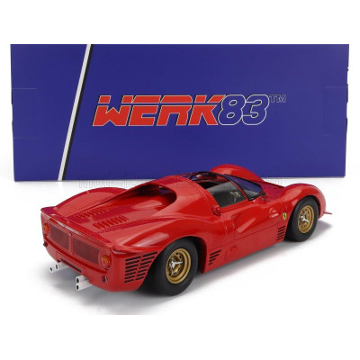 WERK83 FERRARI 330 P3 4.0L V12 SPIDER PLAIN BODY VERSION OPEN ROOF 1966 - RED 1/18