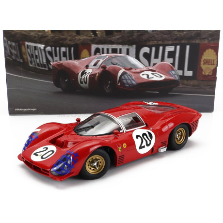 WERK83 FERRARI 330 P3 4.0L V12 COUPE TEAM FERRARI SEFAC N 20 24h LE MANS 1966 LUDOVICO SCARFIOTTI - MIKE PARKES - RED 1/18