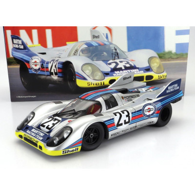 WERK83 PORSCHE 917K 4.9L TEAM MARTINI RACING N 23 1000km SPA 1971 HELMUT MARKO - GIJS VAN LENNEP - SILVER RED BLUE YELLOW 1/18