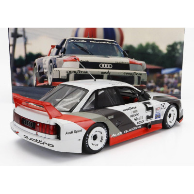 WERK83 AUDI 90 QUATTRO TEAM AUDI SPORT N 5 500KM ROAD AMERICA IMSA 1989 H.HAYWOOD - S.GOODYEAR - WHITE GREY RED 1/18