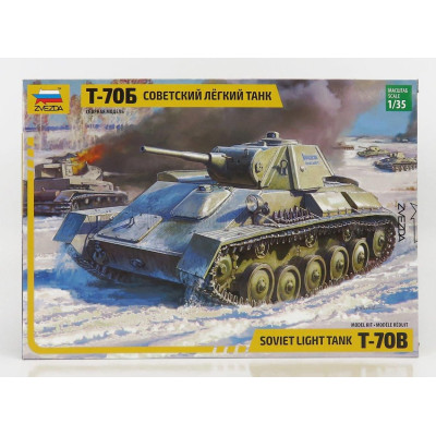 ZVEZDA TANK T-70B SOVIET LIGHT TANK MILITARY 1942 1/35