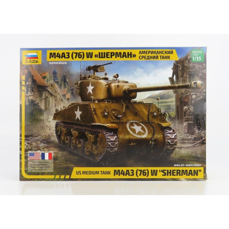 ZVEZDA TANK SHERMAN M4A3 MILITARY 1944 1/35