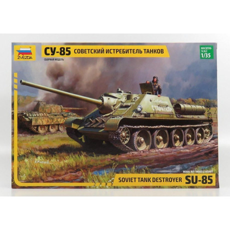 ZVEZDA SAMOHODNAYA-USTANOVKA SU-85 SOVIET TANK DESTROYER 1943 1/35