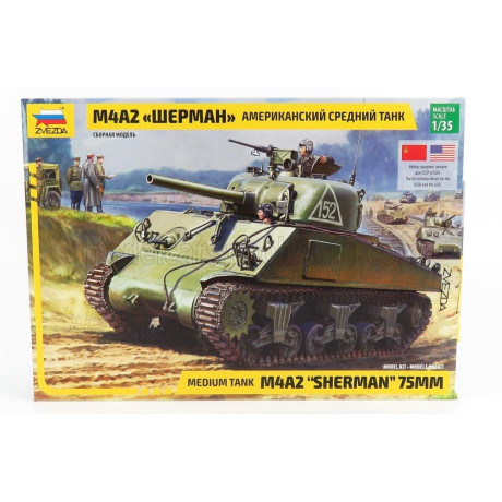 ZVEZDA TANK M4A2 SHERMAN TANK 75mm 1942 - 1955 - MILITARY 1/35