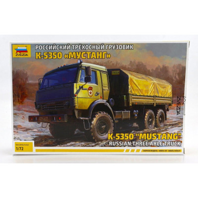 ZVEZDA TRUCK K-5350 MUSTANG TELONATO MILITARY 3-ASSI 1989 1/72