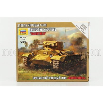 ZVEZDA TANK VALENTINE II MILITARY BRITISH INFANTRY 1/100