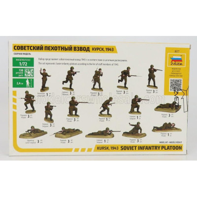 ZVEZDA FIGURES SOLDATI - SOLDIERS MILITARY SOVIET INFANTRY PLATOON 1/72