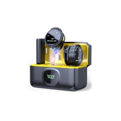 2in1 Type-C Omnidirectional Magnetic 2.4GHz Wireless Lavalier Microphone with Charging Box