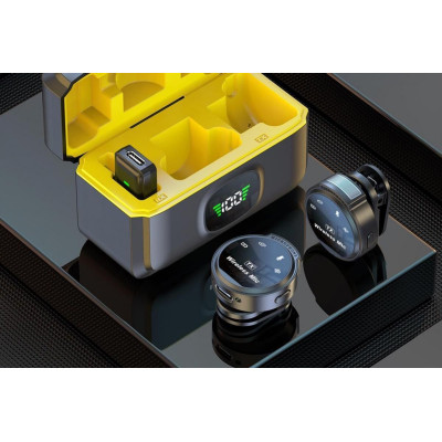 2in1 Type-C Omnidirectional Magnetic 2.4GHz Wireless Lavalier Microphone with Charging Box