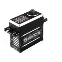 Digitális HiVolt standard szervó Brushless (AC) motorral és fém fogaskerékkel, 3x golyóscsapágy, 50/65/75kg 6.0/7.4/8.4V-on és 0.16/0.13/0.11s 6.0/7.4/8.4V-on, súly 72.0g, 40.3x20.2x38.7mm. Működési feszültség 4,8 - 8,4V.