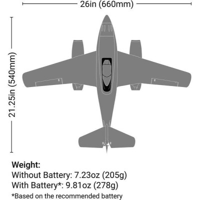 E-flite Me 262 EDF 0.66m SAFE Select BNF Basic