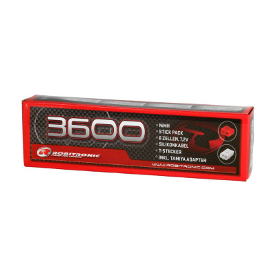 Robitronic NiMH Battery 3600mAh 7,2V Stick Pack T-Plug & Tamiya