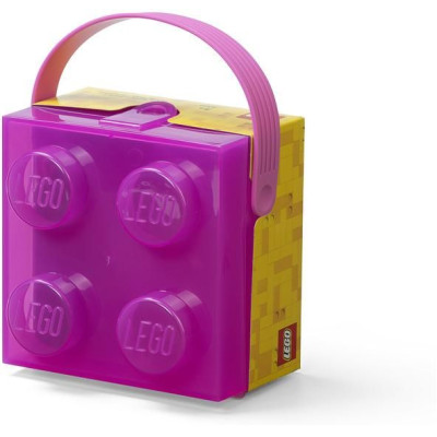 LEGO box s rukojetí 166x165x117mm - průsvitný zelený