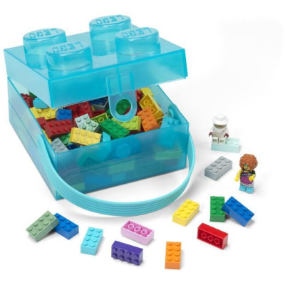LEGO box s rukojetí 166x165x117mm - průsvitný zelený