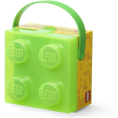 LEGO box s rukojetí 166x165x117mm - průsvitný fialová