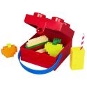 LEGO box s rukojetí 166x165x117mm - průsvitný modrý
