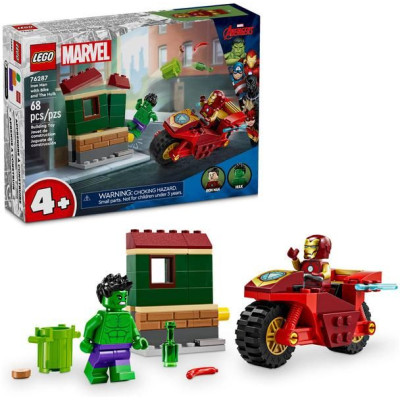 LEGO Marvel - Iron Man s motorkou a Hulk