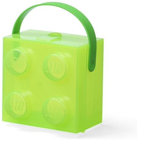 LEGO box s rukojetí 166x165x117mm - průsvitný zelený