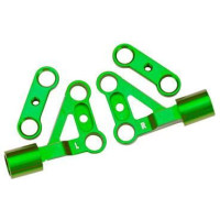 Pótalkatrész RC autó modellekhez Traxxas 4-Tec Drift Ford Mustang: futómű kar első felső alumínium zöld (pár).