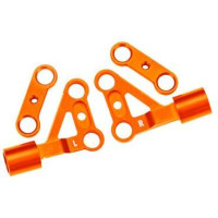 Pótalkatrész RC autó modellekhez Traxxas 4-Tec Drift Ford Mustang: futómű kar első felső alumínium narancssárga (pár).