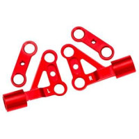 Pótalkatrész RC autó modellekhez Traxxas 4-Tec Drift Ford Mustang: futómű kar első felső alumínium piros (pár).