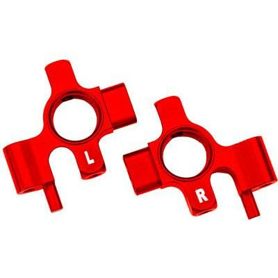 Traxxas těhlice přední hliníková červená (pár)