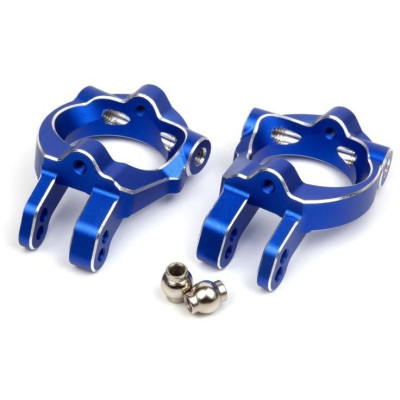 Hliníkové závěsy předních těhlic, modrá (L + P)