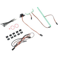 Tuning alkatrész RC autó modellekhez Arrma 1/7 BIG ROCK 6S 4X4 BLX Monster Truck RTR: világítás készlet. Tartalmazza az első és hátsó LED lámpákat, csatlakozókat és kábeleket.