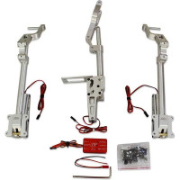 Pótalkatrész RC repülőgéphez Hangar 9 OV-10 Bronco 20cc ARF: behúzható elektromos futómű komplett (kerekek nélkül).