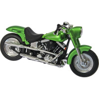 Maisto 18857 Harley-Davidson FLSTF Street Stalker 2000 közúti motorkerékpár 1:18 méretarányú modellje műanyag alapon, nem csak gyűjtőknek. Részletes kivitelezés, nagyon kedvező ár, hossza kb. 13 cm.