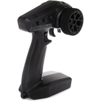 Egy egyszerű és megfizethető 3 csatornás Spektrum SLT3 2,4 GHz-es adó, amely kompatibilis az SLT™ és DSMR® protokollokkal és FHSS modulációval. 50/75/100% gázhatár, gáz és kormány trimm, 3 állású harmadik csatorna kapcsoló, szervó hátramenet, szervó kormányút. akkumulátor állapotjelző LED.