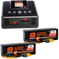 A Spektrum™ Smart Powerstage™ csomag egy egydobozos megoldás 4S LiPo akkumulátorokkal működő RC autókhoz. A csomag tartalmaz egy Spektrum Smart S250 töltőt SMART technológiával, IC3/IC5 csatlakozókkal ellátott kimenettel és 2db Spektrum Smart G2 LiPol 14,8V 5000mAh HC IC5 akkumulátorral.