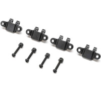 Pótalkatrész RC modellautóhoz Losi Mini 1:18 LMT Monster Truck: lengéscsillapító tartó TLR, alumínium, fekete (4db).