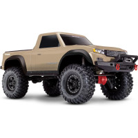 Expedition RC modell a Traxxas TRX-4 Sport autóból, portáltengelyekkel, fém alvázkerettel, alumínium olajcsillapítókkal, új kerékjárati ívekkel és rugózatlan karosszériával. Bevált elektronika - 550 21T DC motor, XL-5HV vezérlő, TQ RC készlet. 