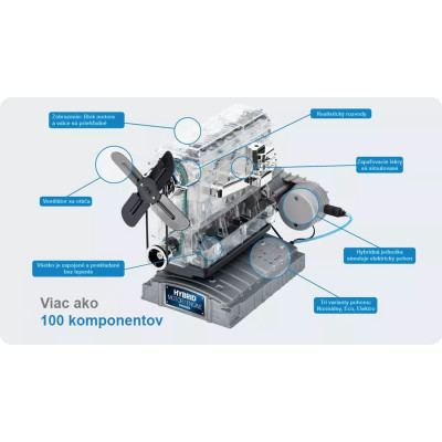 Stavebnica modelu hybridného motora Franzis v mierke 1:3 so zvukovým modulom