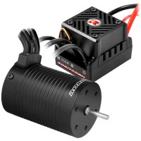 Robitronic Razer 3652 3250ot/V kefe nélküli motor és Razer G2 60A vezérlő, könnyebb 1:10, közúti és 2WD modellekhez. 2-3S LiPo akkumulátorral vagy 6-9 cellás NiMH akkumulátorral működik. Széles körű beállítási lehetőség a SET gombon vagy a programozókártyán keresztül. 3,17 mm-es acél tengely.