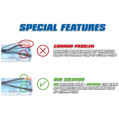 Nabíjecí kabel 60cm 2S LiPo HARDCASE z XT60 na P4/5 včetně balančního konekt. XH