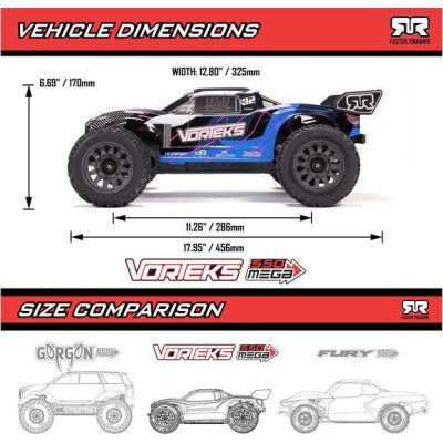 Arrma Vorteks Mega 550 1:10 RTR Basic modrá