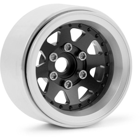 1.9'' Hliníkové beadlock disky offset -10 mm pro 1/10 crawler/expedice černé - 2 ks