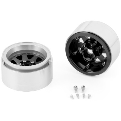 1.9'' Hliníkové beadlock disky offset -10 mm pro 1/10 crawler/expedice černé - 2 ks