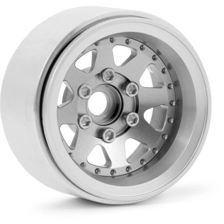 1.9'' Hliníkové beadlock disky offset -10 mm pro 1/10 crawler/expedice stříbrné - 2 ks