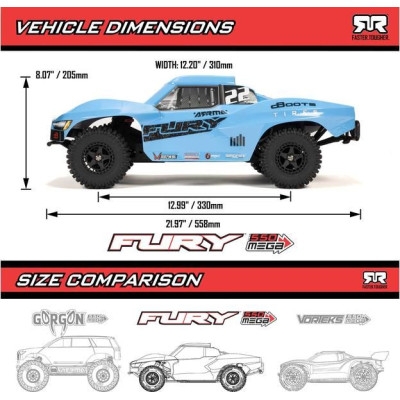 Arrma Fury Mega 550 1:10 RTR červená