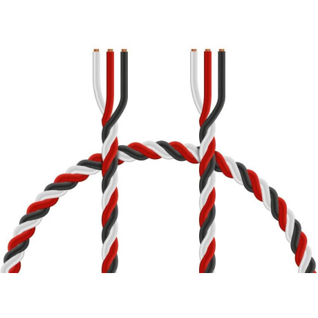 Kabel třížilový silikonový kroucený tlustý FU 0.5mm2 s 1x bílý kabel