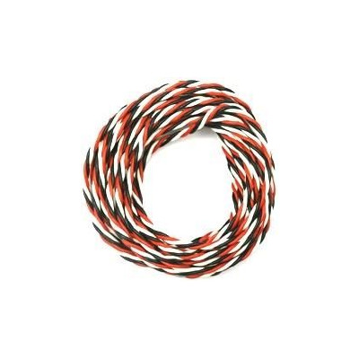 Kabel třížilový silikonový kroucený tlustý FU 0.5mm2 s 1x bílý kabel