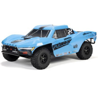 RC modell Arrma Fury Mega 550 1:10 RTR egy megfizethető Short Course távirányítós autó 2WD-vel, független felfüggesztéssel, olajcsillapítókkal, arányos kormányzással és DC motorral. 2,4 GHz SLT RC készlet. NiMH akkumulátor és USB-C töltő tartozék.
