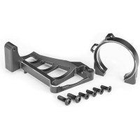 Traxxas szürke alumínium motortartó (Velineon 540XL #3461) - 6061-T6 szilárdságú alumínium, színes eloxálással az egyedi megjelenésért. Tartalmaz 3x10mm CCS (4)/ 4x12mm BCS (2) csavarokat. Tuning alkatrész a Traxxas Maxx-hez.