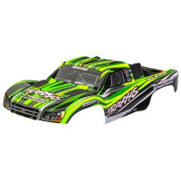 Traxxas Slash 4X4 karosszéria zöld. Festett, összeszerelt karosszéria, beleértve a rugó nélküli rögzítő konzolt is. A #6940-es számú alkatrész (Slash 2WD) vagy a #6976-os és #10125-ös számú alkatrész (Slash 4x4) szükséges a régebbi, kapcsos karosszéria rögzítési rendszerrel rendelkező Slash alvázakhoz.